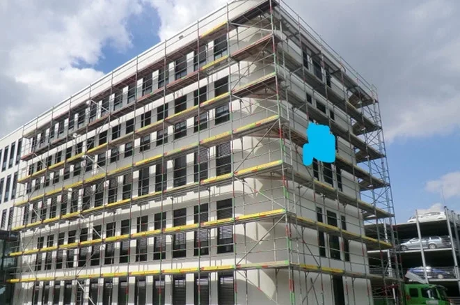 Sondergerüst für eine ungewöhnliche Fassade